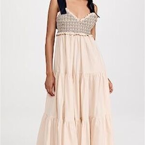 Free People Cream and Black Maxi Dress